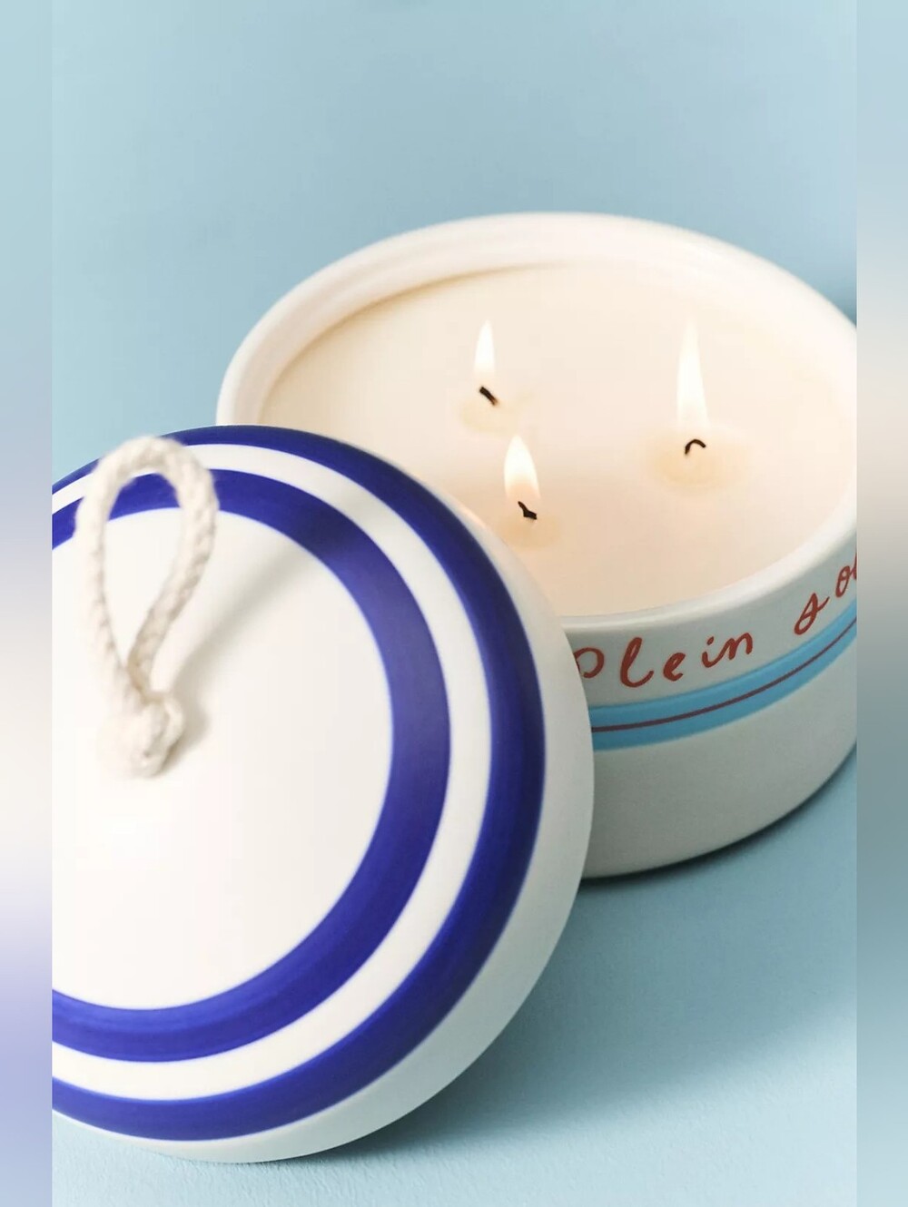 Anthropologie Floral Hibiscus Tide Ceramic Buoy Candle